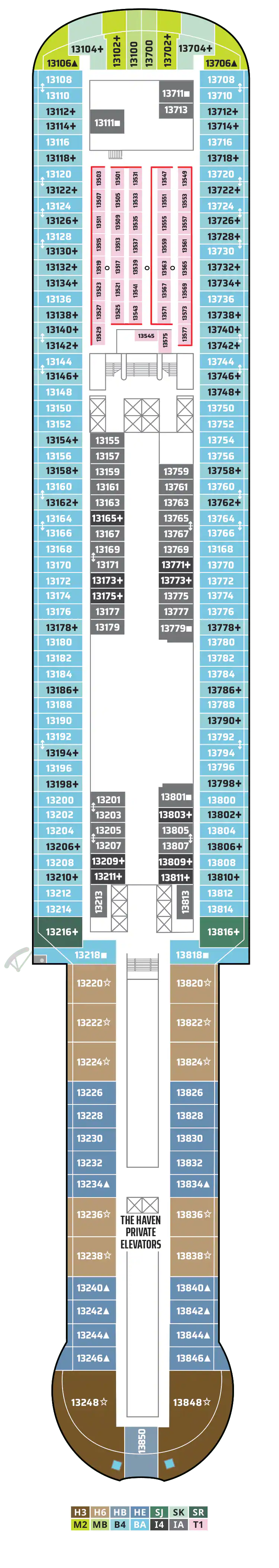 Deck 13 Deck Plan