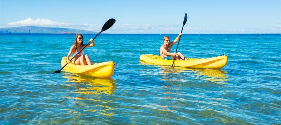 Kayaking on a cruise to Hawaii